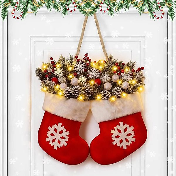 Kunstkranz Türkranz Weihnachten Beleuchtet, Hängende LED günstig online kaufen