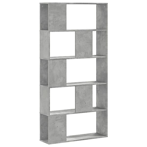 VidaXL Bücherregal 5 Böden Betongrau 80,5x23,5x162,5 cm Holzwerkstoff günstig online kaufen