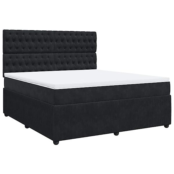 vidaXL Boxspringbett mit Matratze Schwarz 180x200 cm Samt 3292414 günstig online kaufen