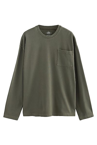 Next Langarmshirt Stückgefärbtes T-Shirt aus schwerer günstig online kaufen