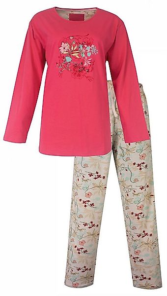 Tenderness Schlafanzug Modischer Damen Pyjama lang (2 tlg) Baumwolle günstig online kaufen