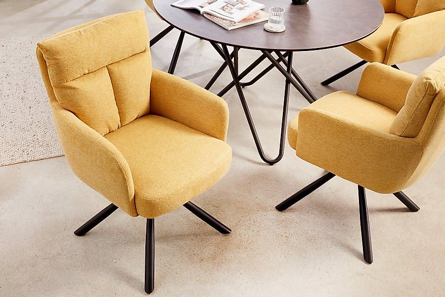 riess-ambiente Polsterstuhl BIG GEORGE senfgelb – 360° drehbar, mit Armlehn günstig online kaufen