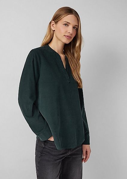 s.Oliver Langarmbluse Bluse Feincord-Bluse mit Turn-up und Raffung am Rücke günstig online kaufen