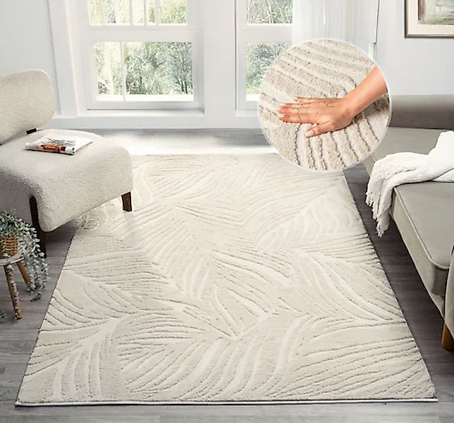 OTTO home Teppich »Samia«, rechteckig, 19 mm Höhe, Hoch-Tief-Struktur, leic günstig online kaufen