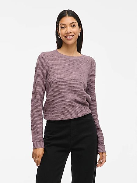 Vila Rundhalspullover VIDALO O-NECK L/S KNIT TOP- NOOS Baumwolle, regular f günstig online kaufen