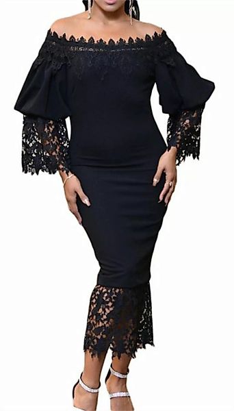ZWY Dirndl Solid Lace Tail Frauen lange Kleider Kleider Kleider Kleider Ele günstig online kaufen