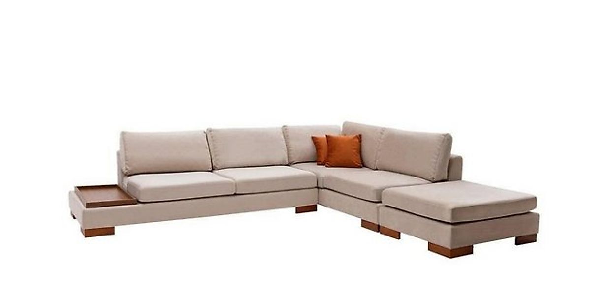 JVmoebel Ecksofa Beiges Stoffsofa Designer L-Form Couch Wohnzimmer Polster günstig online kaufen