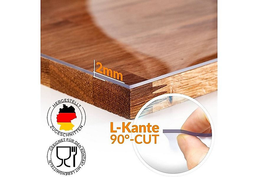 ANRO Tischdecke STARK transparent 2mm Folie PVC Tischschutz (Einzelstück 1- günstig online kaufen