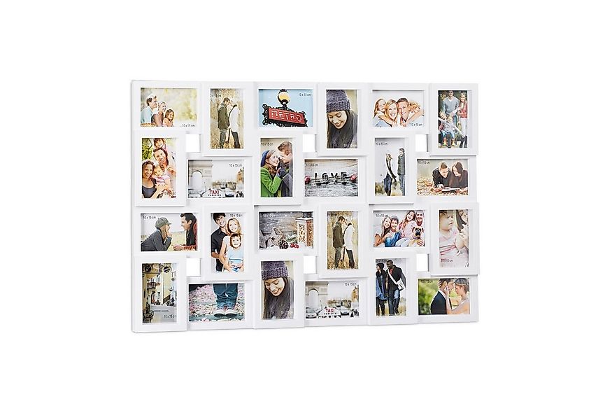 relaxdays Bilderrahmen Collagen 24 Bild, weiß günstig online kaufen