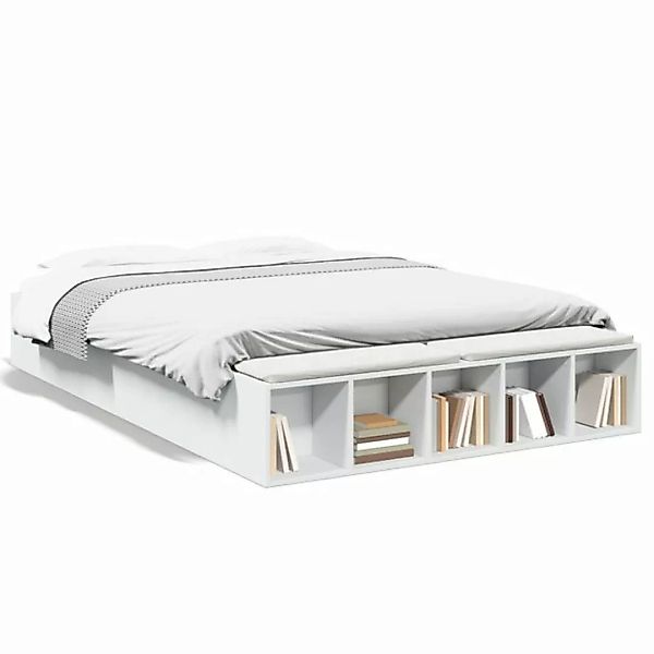 vidaXL Bett Bettgestell Weiß 160x200 cm Holzwerkstoff günstig online kaufen