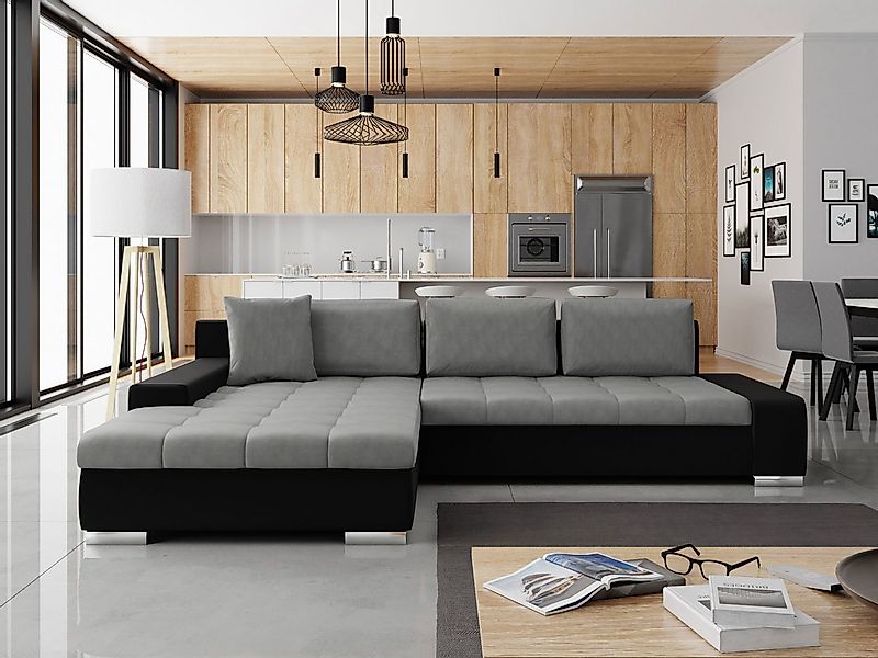 MIRJAN24 Ecksofa Orkan, mit Bettkasten und Schlaffunktion, Kissen mit Reisv günstig online kaufen