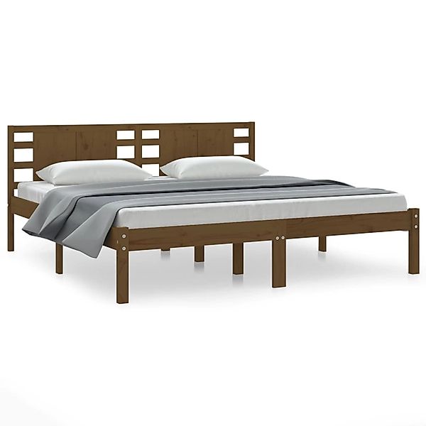Vidaxl Massivholzbett Honigbraun Kiefer 200x200 Cm günstig online kaufen