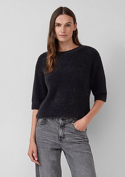 s.Oliver Kurzarmpullover Strickpullover Flauschiger Strickpullover mit halb günstig online kaufen