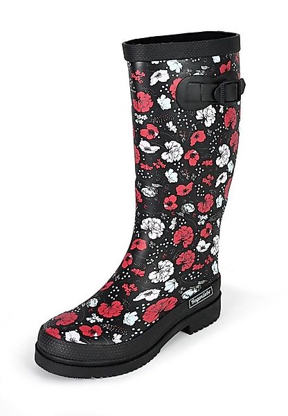 Regenliebe Blossom Night High Gummistiefel Langschaft Stiefel mit Blütenmus günstig online kaufen