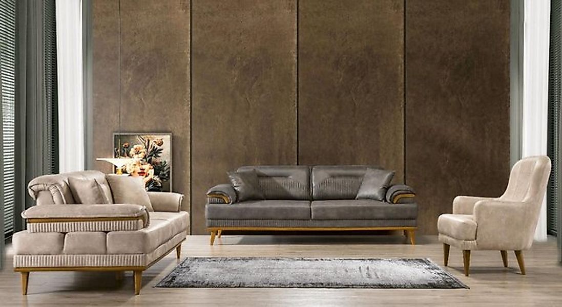 Xlmoebel Sofa Luxuriöses Sofa-Ensemble im Designer-Wohnzimmerstil mit 3+3+1 günstig online kaufen