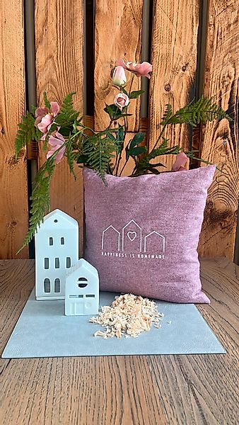 herbalind Zirbenkissen "Happiness is Homemade - Flanell in rot 30x30 mit Re günstig online kaufen