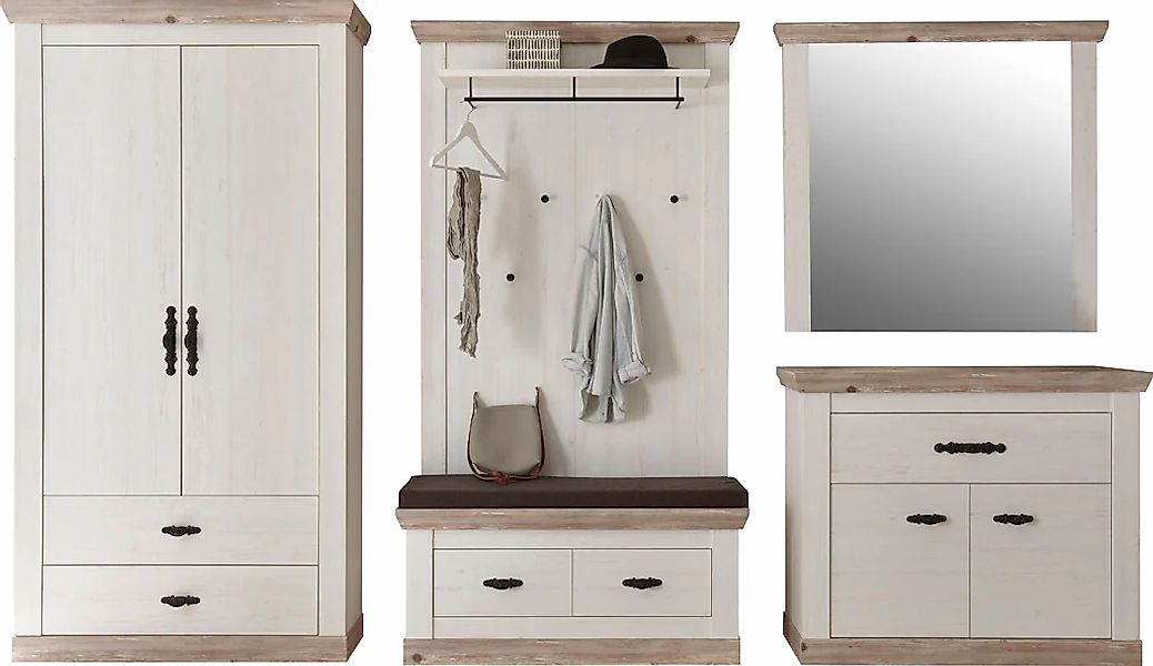 Home affaire Garderoben-Set "Florenz" 5 Stk. tlg. bestehend aus Bank, Panee günstig online kaufen