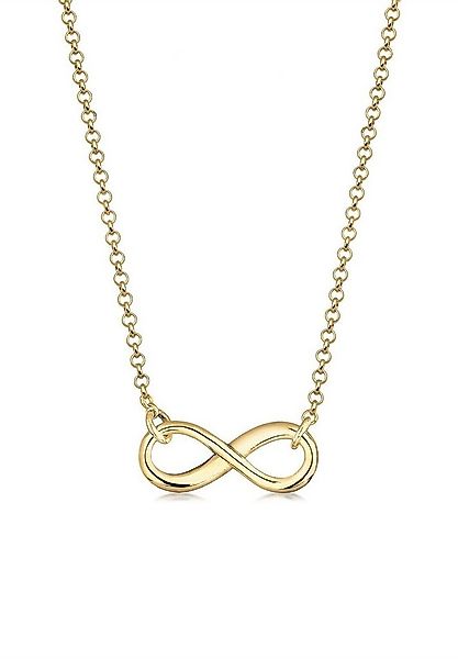 Elli Premium Kette mit Anhänger Infinity Unendlichkeit Symbol 375 Gelbgold günstig online kaufen