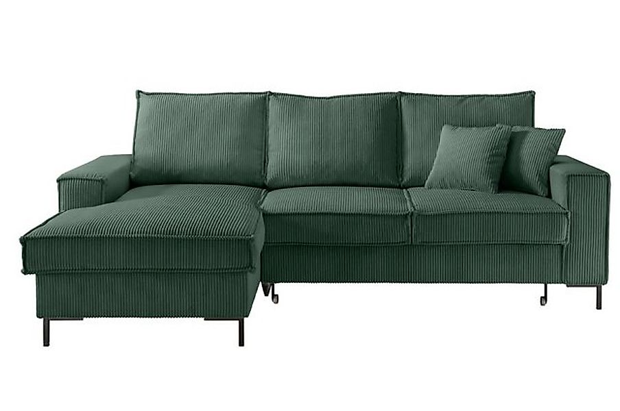 luma-home Ecksofa 17224, mit Bettfunktion und Bettkasten 240x150 cm, Wellen günstig online kaufen