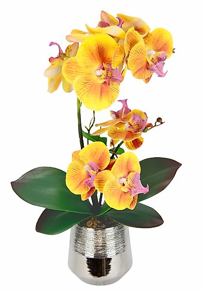 I.GE.A. Kunstorchidee "Phalaenopsis Orchidee im Topf", Kunstblume mit Blätt günstig online kaufen