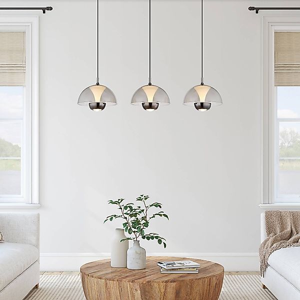 LED-Hängeleuchte Arus, rauchgrau, Länge 68 cm, Kunststoff günstig online kaufen