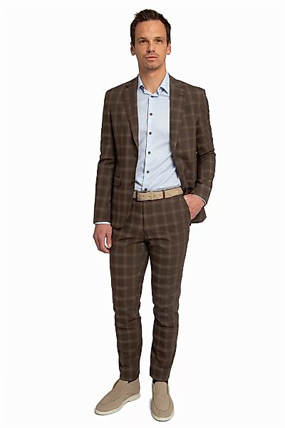 Suitable Strato Toulon Suit Wolle Kariert Braun - Größe 48 günstig online kaufen