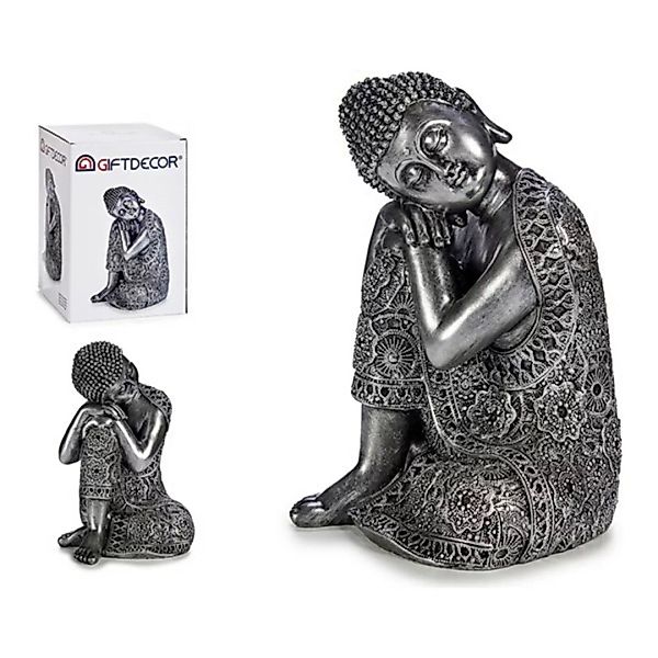 Deko-figur Buddha Silber Harz (21,5 X 32,5 X 22,5 Cm) günstig online kaufen
