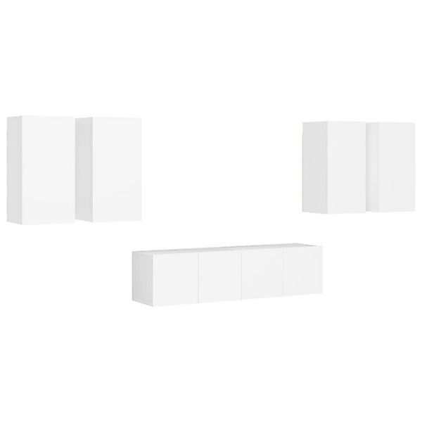 vidaXL TV-Schrank 6-tlg TV-Schrank-Set Weiß Spanplatte günstig online kaufen
