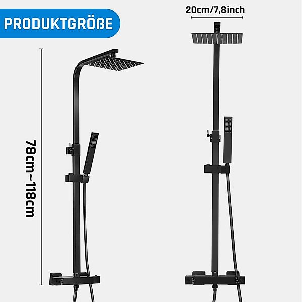 oyajia Duschsystem Edelstahl Duschstange Set Messing günstig online kaufen