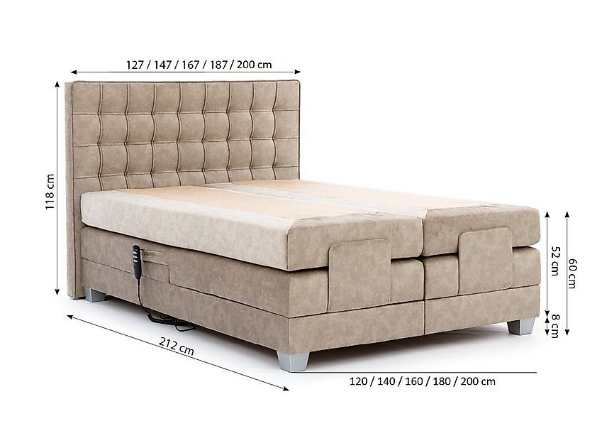 Fun Möbel Boxspringbett Boxspringbett Schlafzimmerbett MAXIMA günstig online kaufen