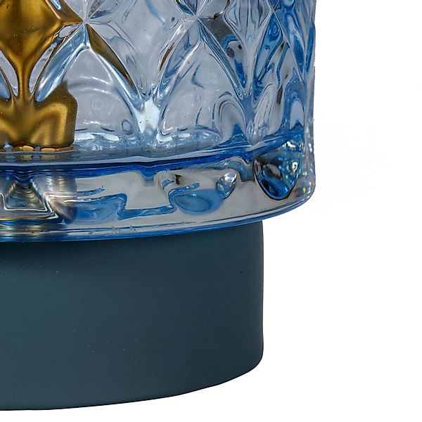 Pauleen LED Tischleuchte Chic Glamour mobile Blau Glas/Metall, LED fest int günstig online kaufen
