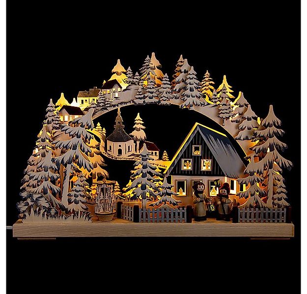 RATAGS Kunsthandwerk Schwibbogen Schwibbogen Laternenschein grau (43x30cm) günstig online kaufen