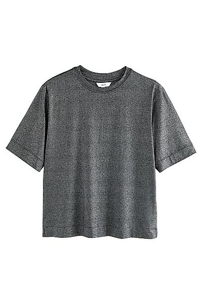 Next T-Shirt Kurzärmeliges, kastiges T-Shirt mit Glitzer (1-tlg) günstig online kaufen