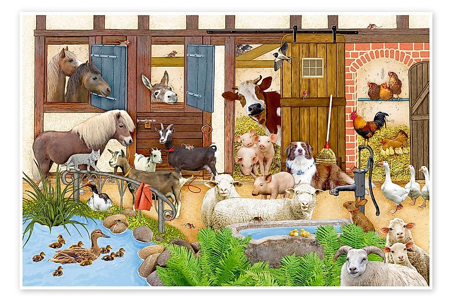Posterlounge Wandbild Tiere auf dem Bauernhof, günstig online kaufen
