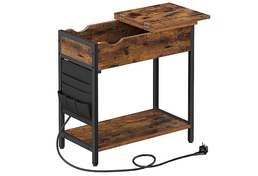 VASAGLE Beistelltisch (1-St), Steckdosen und USB-Anschlüsse, klappbare Tisc günstig online kaufen