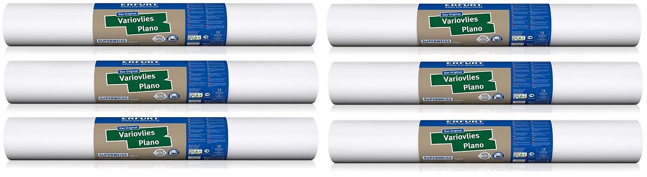 ERFURT Vliestapete 6 Rollen Erfurt Variovlies Plano Superweiss 20 m x 0,53 günstig online kaufen