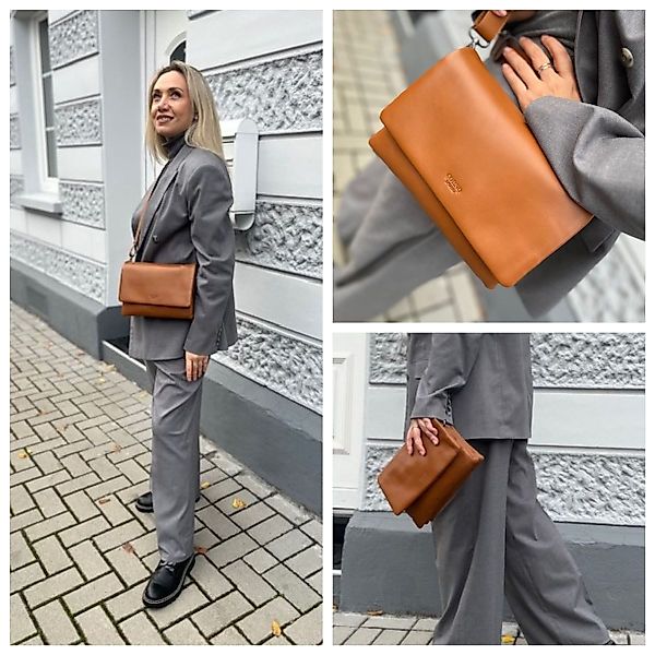 Corno d´Oro Schultertasche Damen Leder Klein günstig online kaufen