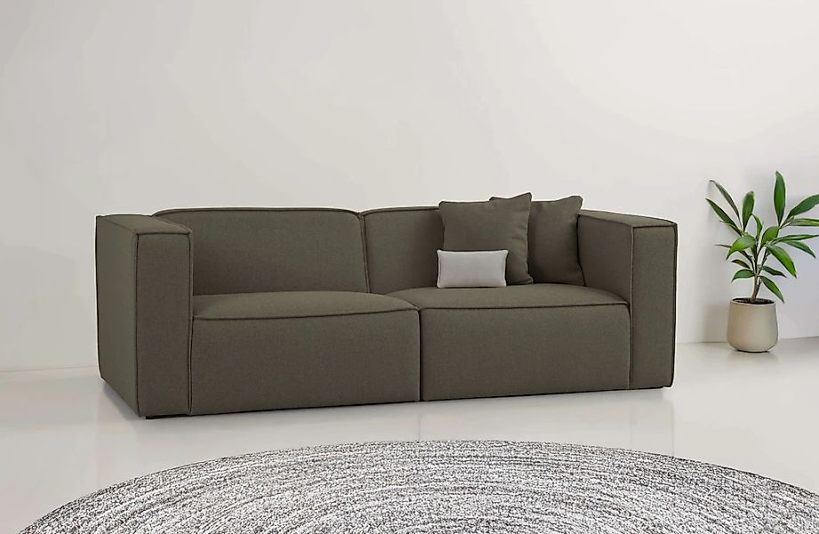 OTTO home 3-Sitzer "Tammie", Breite 222 cm, Webstoff fein, bodentief, mit W günstig online kaufen