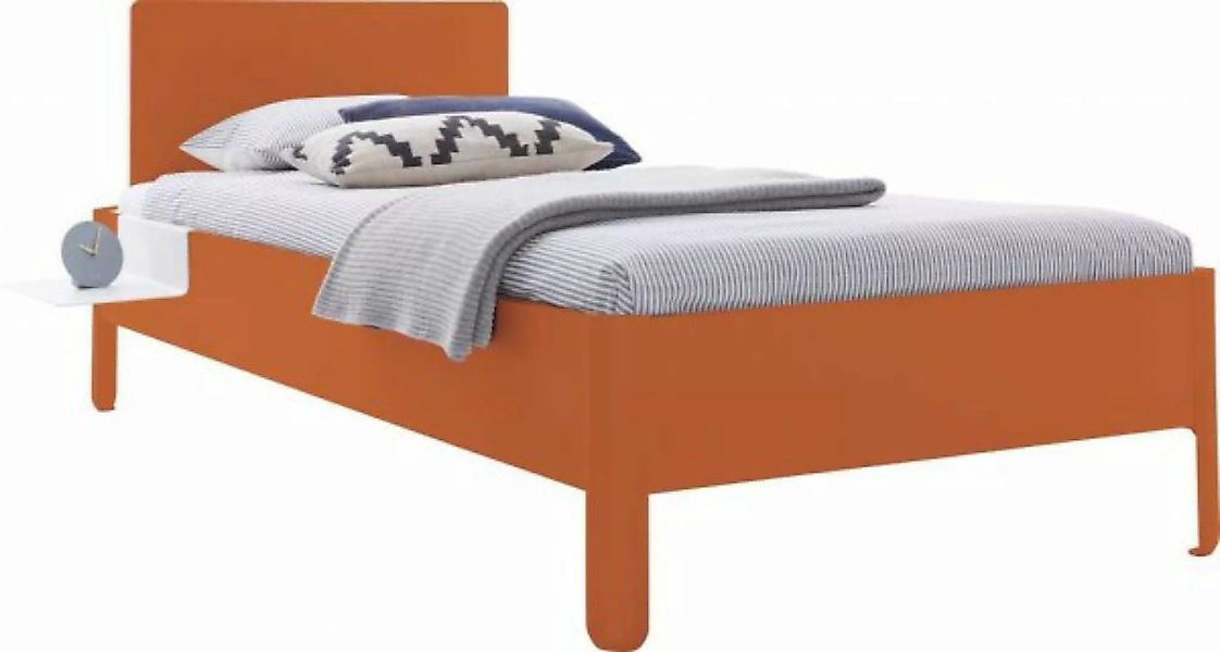 NAIT Einzelbett farbig lackiert 90 x 220cm Mit Kopfteil Tizianrot günstig online kaufen