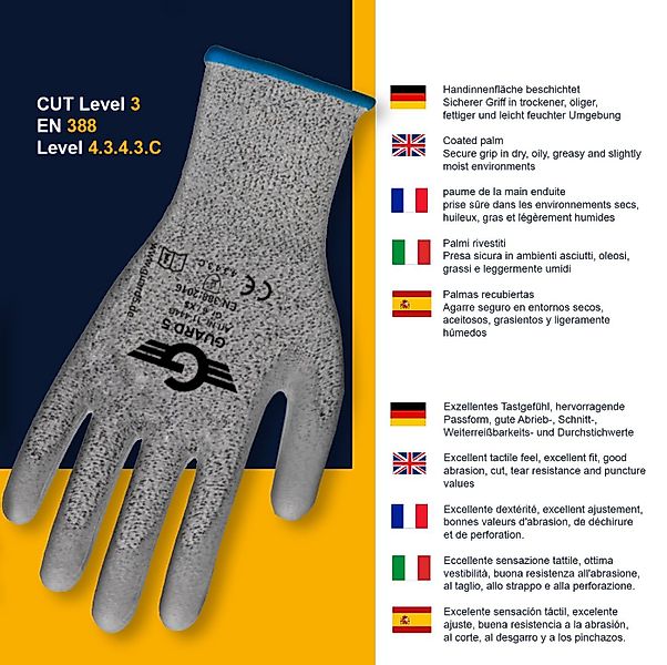 GUARD 5 Arbeitshandschuhe Schnittschutz - Schnittfeste Garten-Handschuhe Le günstig online kaufen
