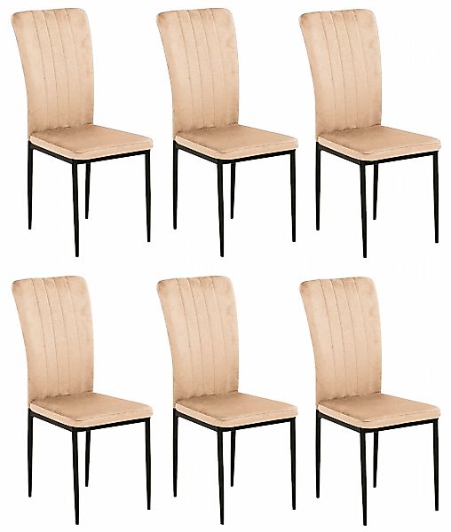 Home affaire 4-Fußstuhl "Bergamo", (Set), 6 St., Samt, erhältlich in Samt, günstig online kaufen