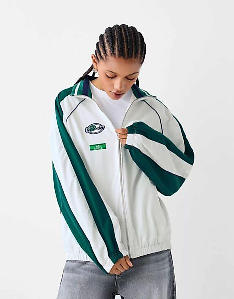 Bershka Sportliche Jacke Aus Nylon Damen 10-12 Grün günstig online kaufen