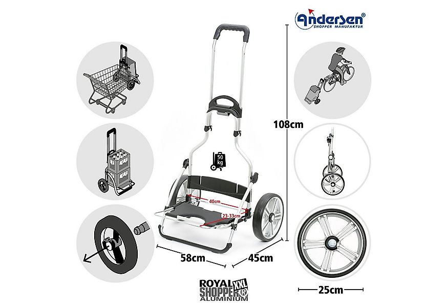 Andersen Einkaufstrolley Andersen Royal Shopper XXL Fado 2.0 gelb, 74 l günstig online kaufen