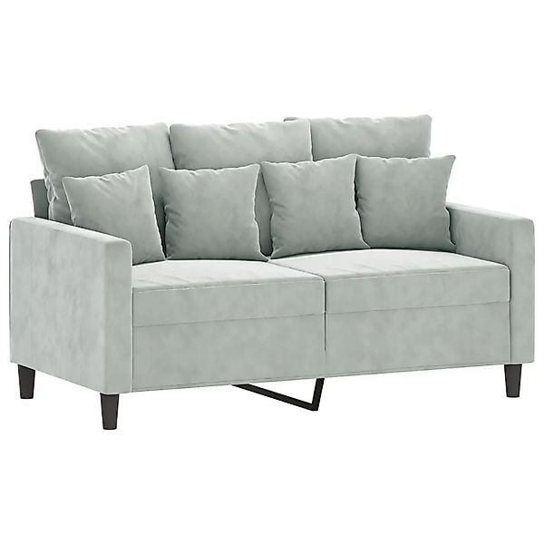 vidaXL 2-Sitzer-Sofa Hellgrau 120 cm Samt 359293 günstig online kaufen