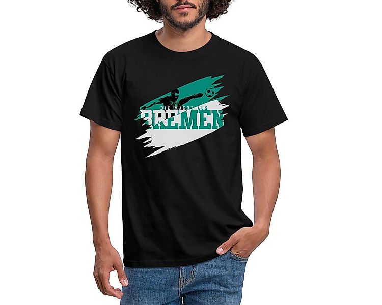 Spreadshirt T-Shirt Die Macht Aus Bremen Grün-Weiß Fußball Fan Männer T-Shi günstig online kaufen