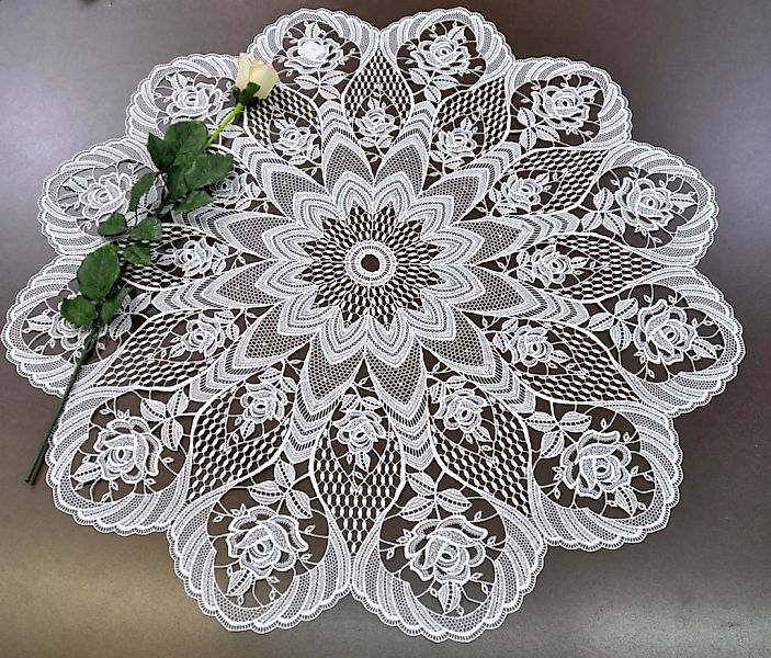 Stickereien Plauen Tischdecke "Rosentraum" günstig online kaufen