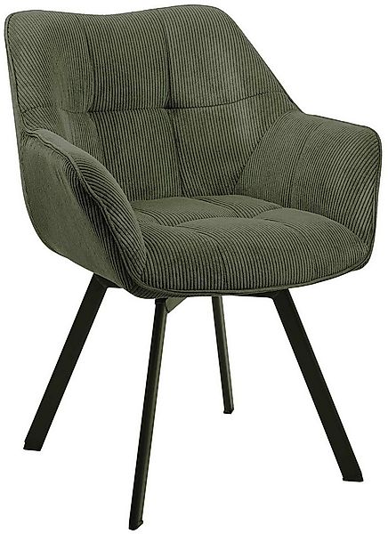 CLP Esszimmerstuhl Jordi (1er, 1 St), mit Cord-Bezug und Metallgestell günstig online kaufen