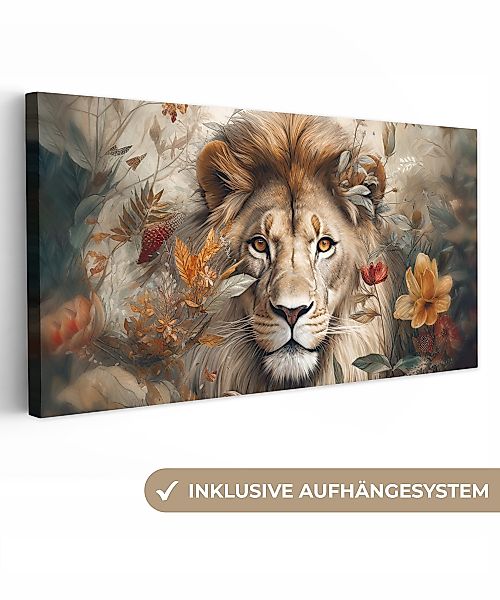 OneMillionCanvasses® Leinwandbild Panorama Löwe - Wildtiere günstig online kaufen