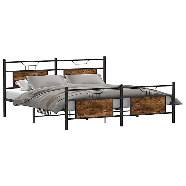vidaXL Metallbett ohne Matratze Räuchereiche 183x213 cm 3325094 günstig online kaufen