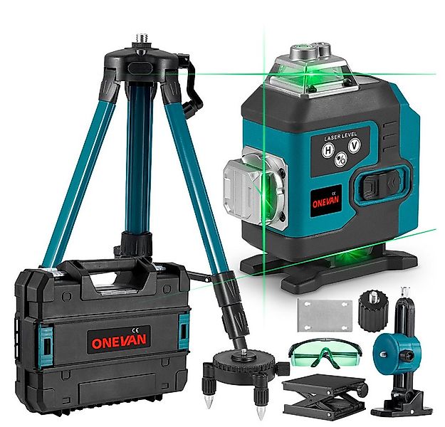 ONEVAN Laserwasserwaage 16 Linien Laser Level 4° Selbstnivellierend, 4 x 36 günstig online kaufen